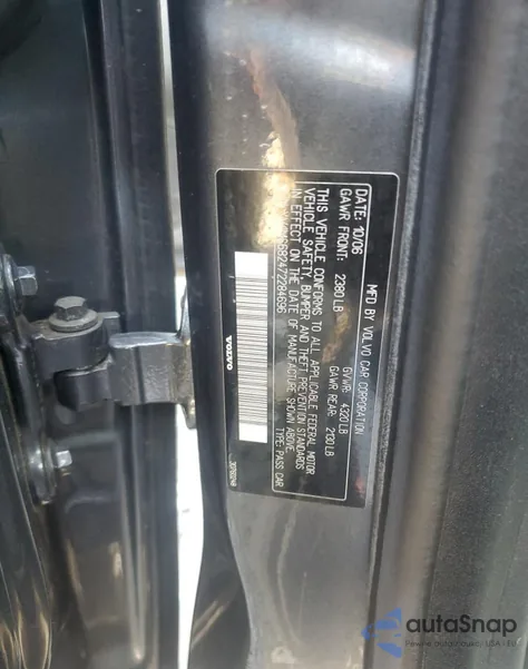 2007 Volvo S40 T5 z USA, uszkodzony, nr VIN YV1MS682472284696